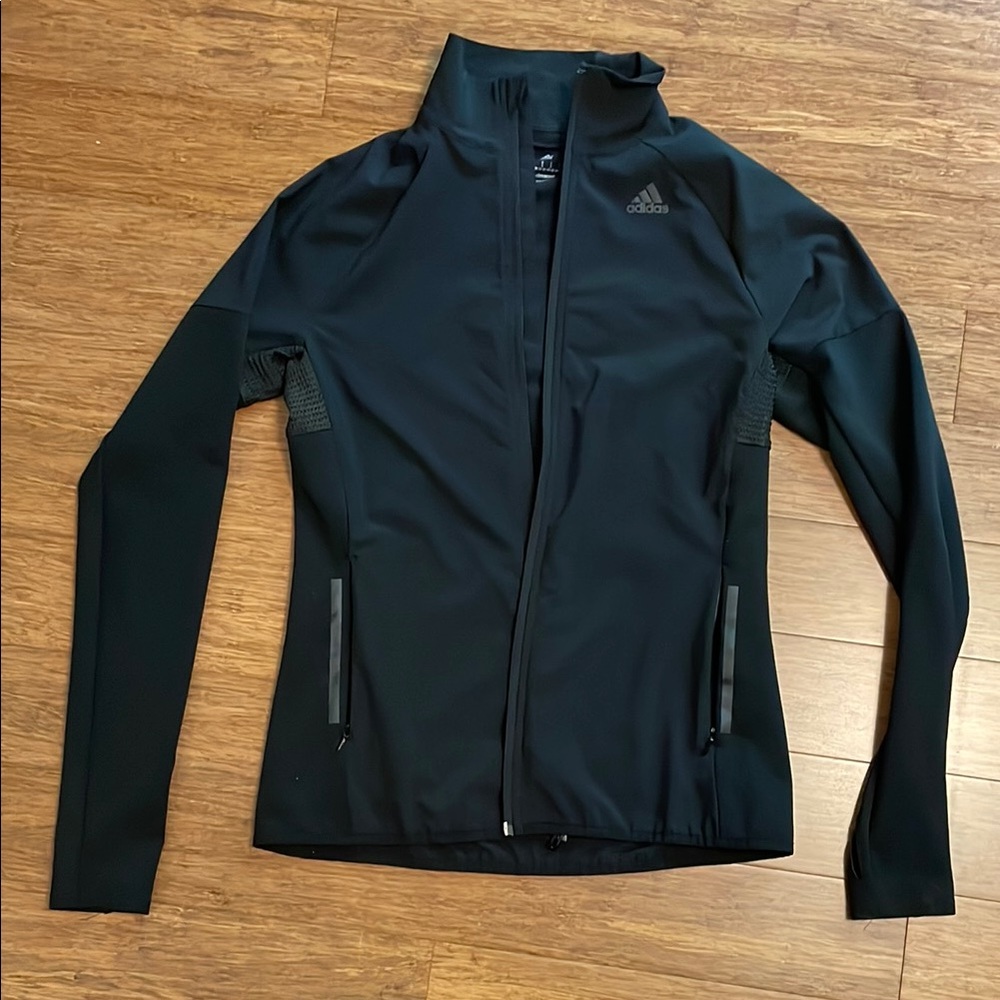 Adidas Black Utility Jacket with High Collar